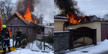 В районі «Мелроузу» у Рівному пожежа: горить будинок, рятувальники евакуювали жінку